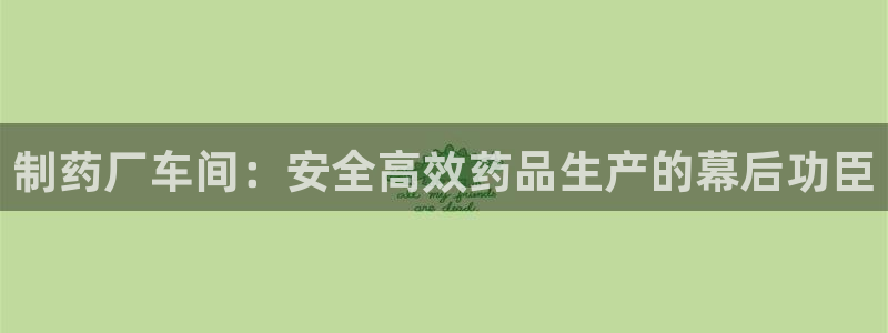 ag九游会老哥：制药厂车间：安全高效药品生产的幕后功臣
